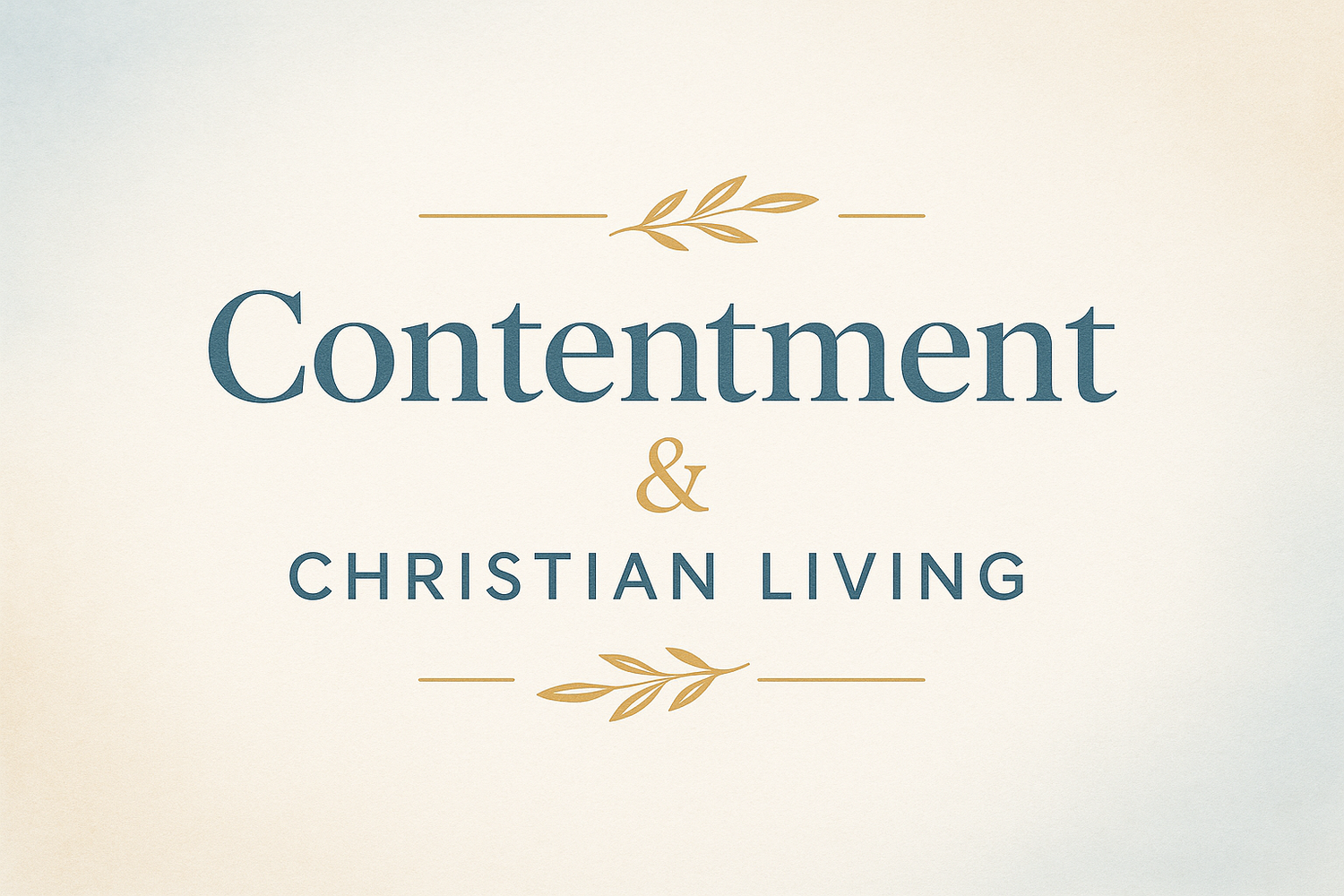 Contentment & Christian Living
