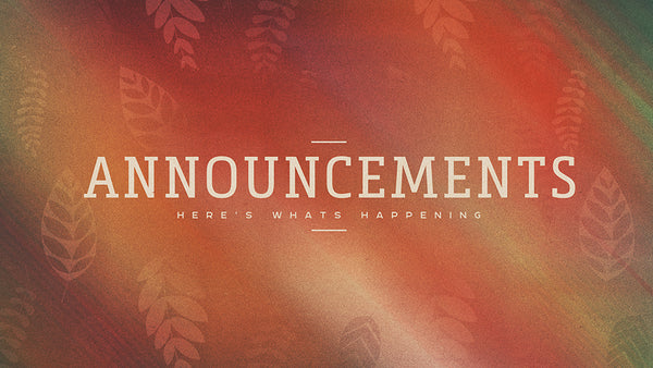 Announcements