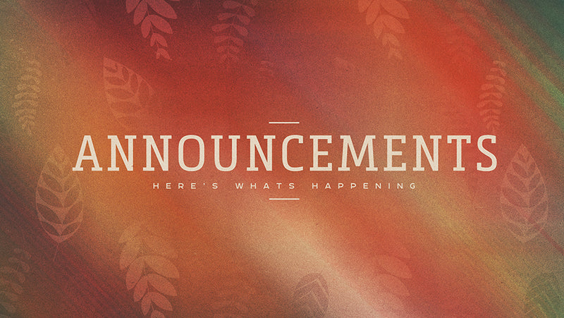 Announcements