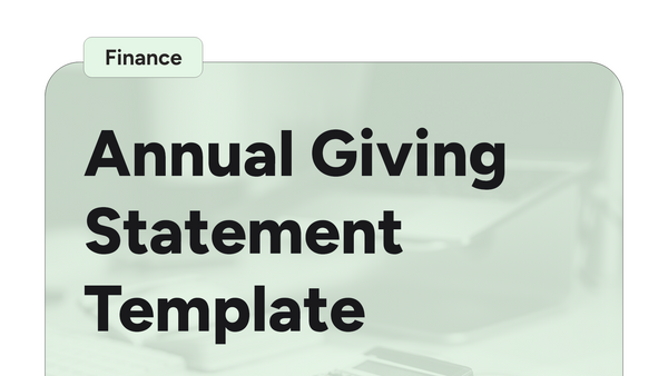Annual Giving Statement Template