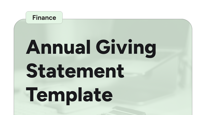 Annual Giving Statement Template