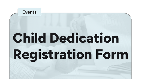 Child Dedication Registration Form