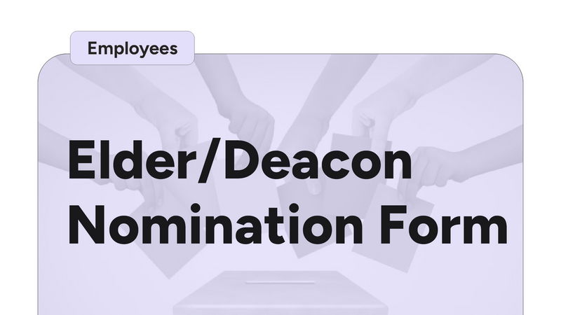 Elder/Deacon Nomination Form