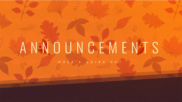 Announcements