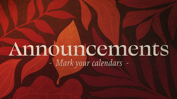 Announcements
