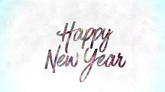 Happy New Year Fireworks – White