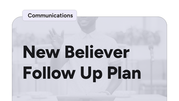 New Believer Follow Up Plan