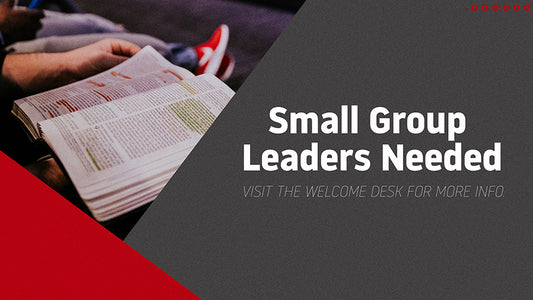 Small Group Leaders Needed