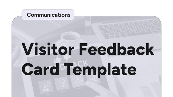 Visitor Feedback Card Template