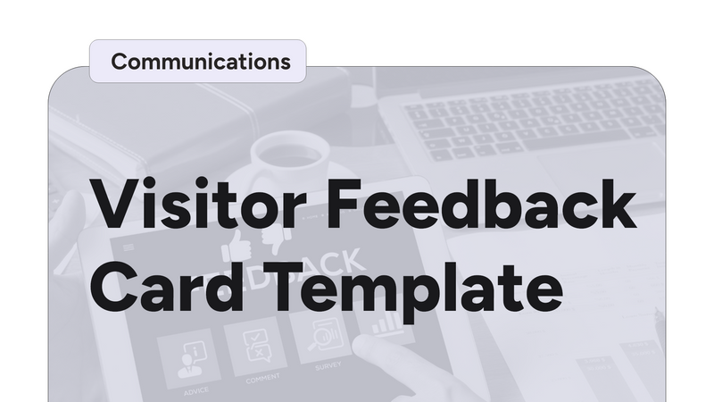 Visitor Feedback Card Template