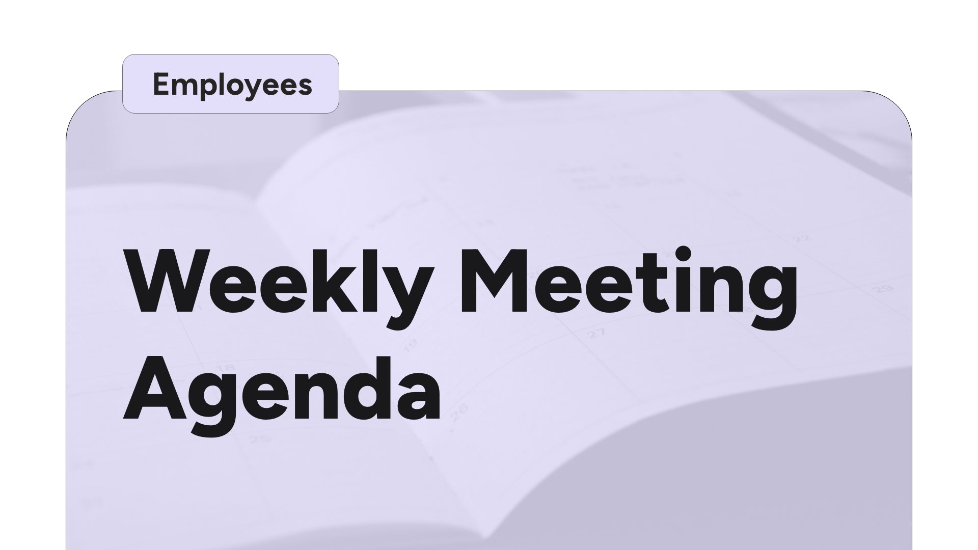 Weekly Staff Meeting Agenda Ministry Pass