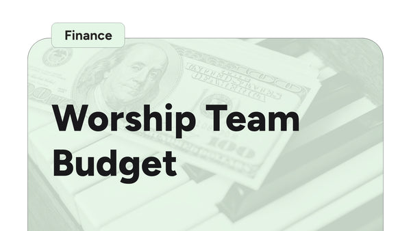Worship Team Budget Template