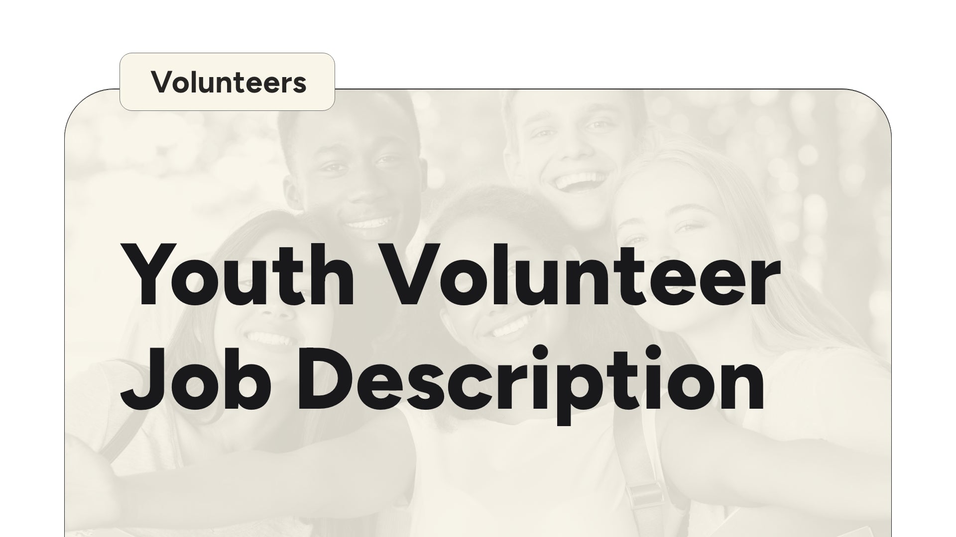 Youth Ministry Volunteer Job Description